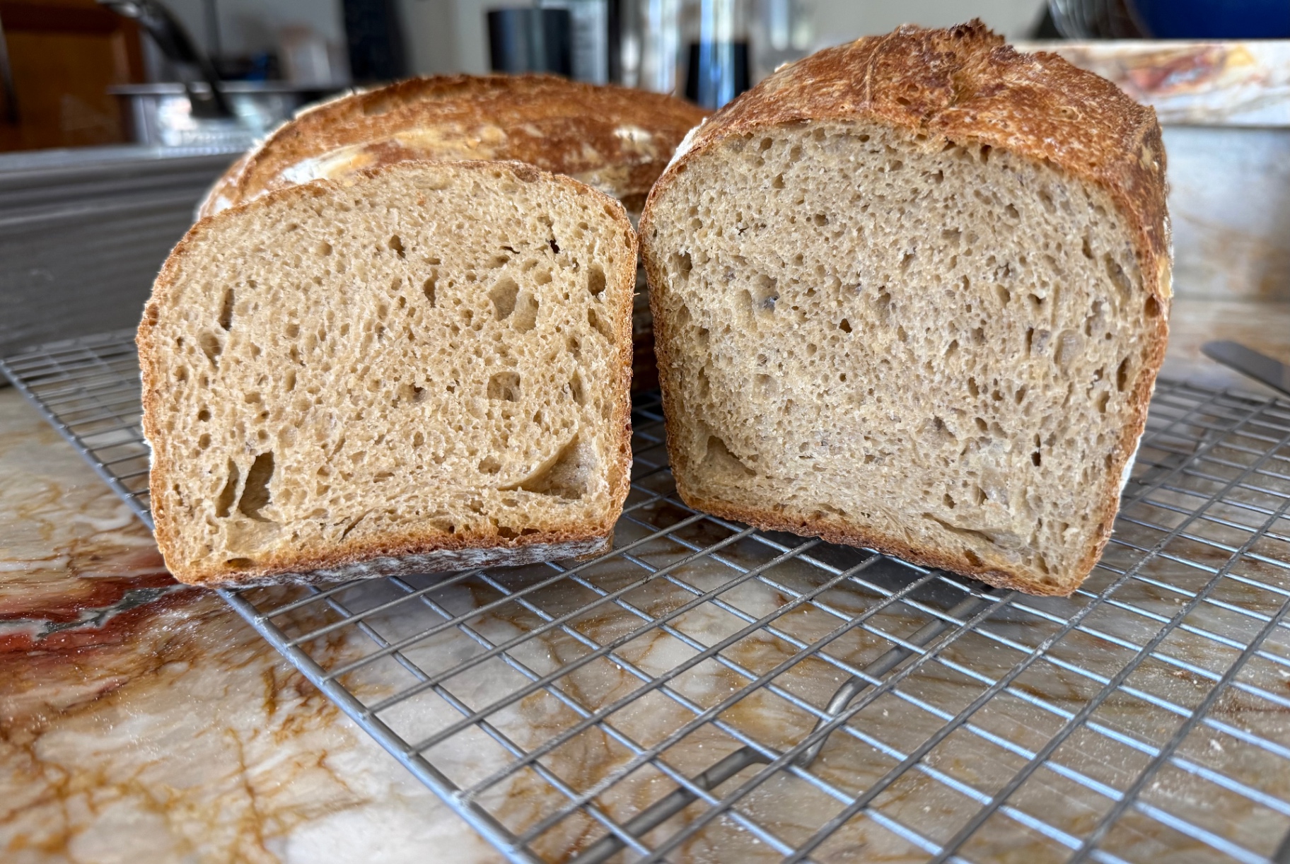 Close-up of a daily sandwich loaf showing a tender, even crumb